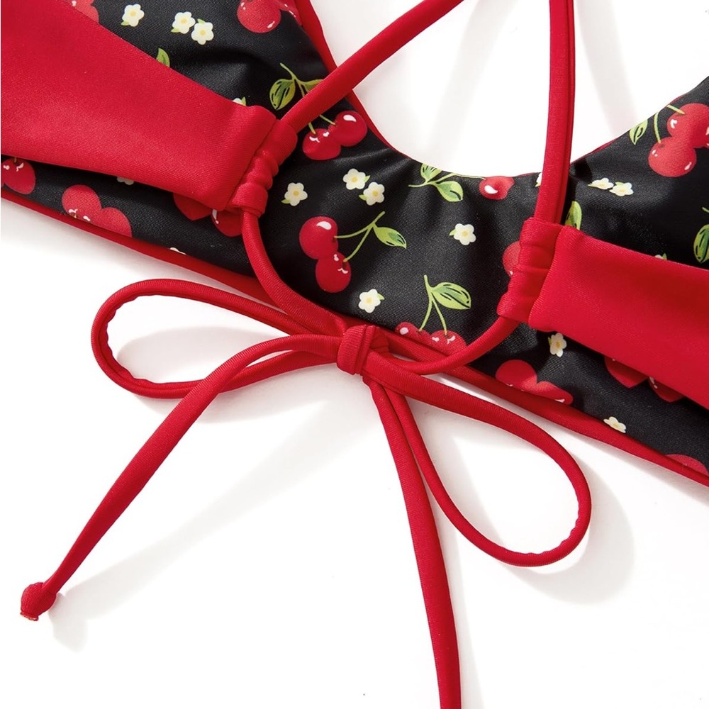 Cherry Print Bikini Set - Reversible - image 3